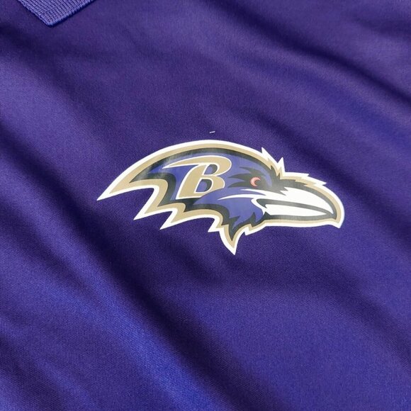 Baltimore Ravens Mens Size L Short Sleeve Golf Polo Shirt Purple Team Apparel - Picture 4 of 7